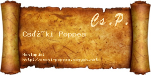 Csáki Poppea névjegykártya